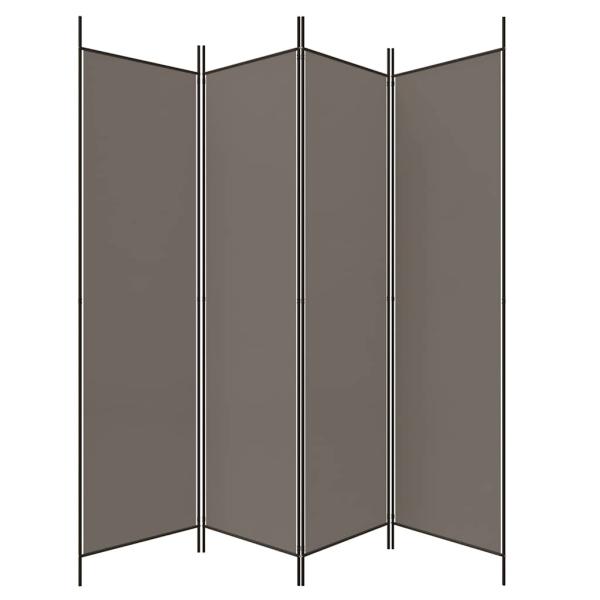 4-tlg. Paravent Anthrazit 200x220 cm Stoff