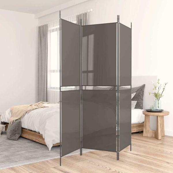 ARDEBO.de - 3-tlg. Paravent Anthrazit 150x200 cm Stoff