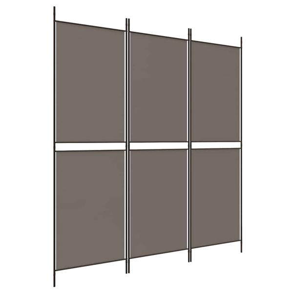 3-tlg. Paravent Anthrazit 150x200 cm Stoff