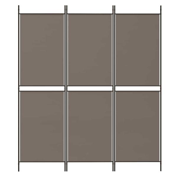 3-tlg. Paravent Anthrazit 150x200 cm Stoff
