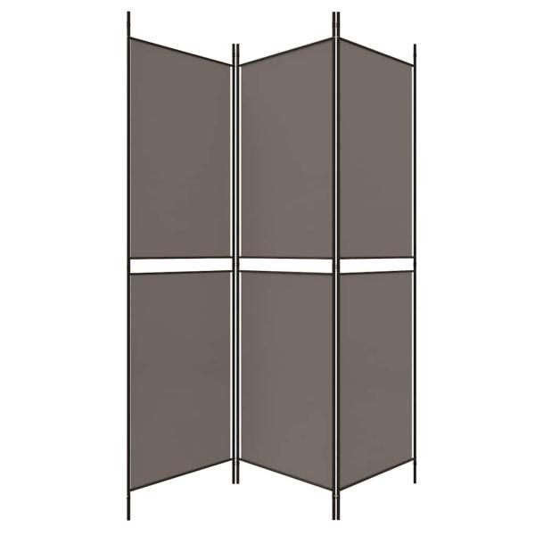 3-tlg. Paravent Anthrazit 150x200 cm Stoff