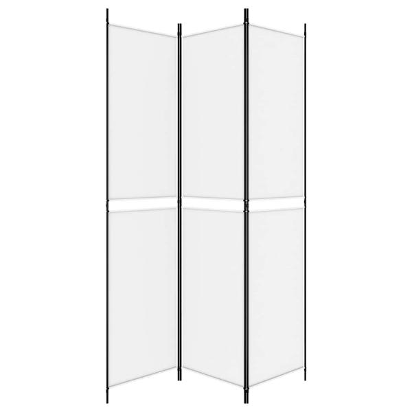 3-tlg. Paravent Weiß 150x220 cm Stoff