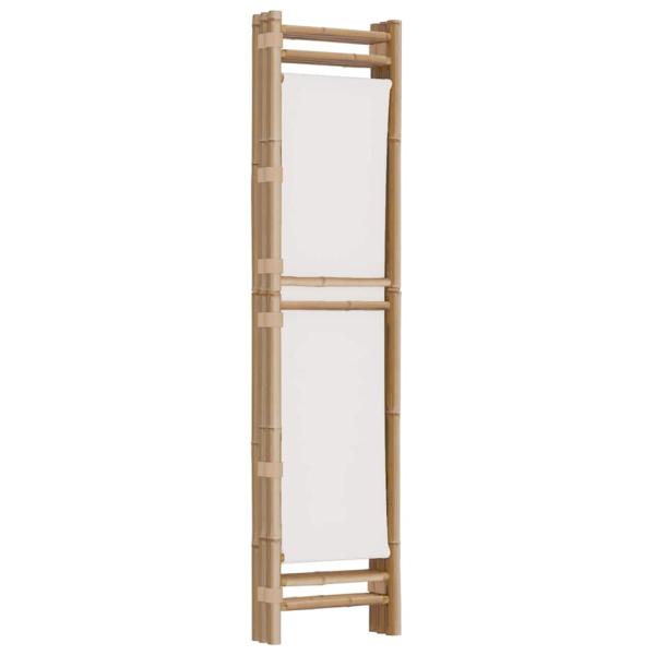 3-tlg. Paravent Faltbar 120 cm Bambus und Canvas