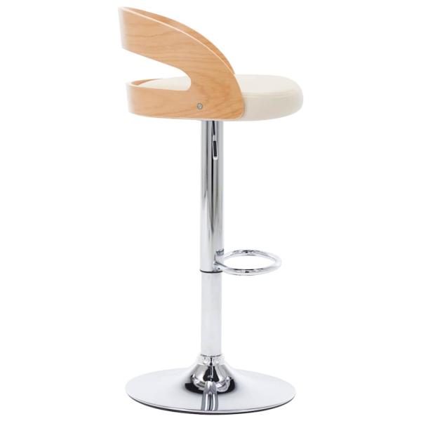 Barhocker 2 Stk. Cremewei? Kunstleder und Bugholz