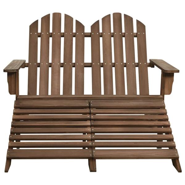 Adirondack-Gartenbank 2-Sitzer mit Fu?teil Tannenholz Braun