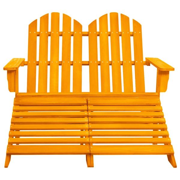 Adirondack-Gartenbank 2-Sitzer mit Fu?teil Tannenholz Orange