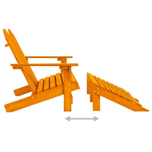 Adirondack-Gartenbank 2-Sitzer mit Fu?teil Tannenholz Orange
