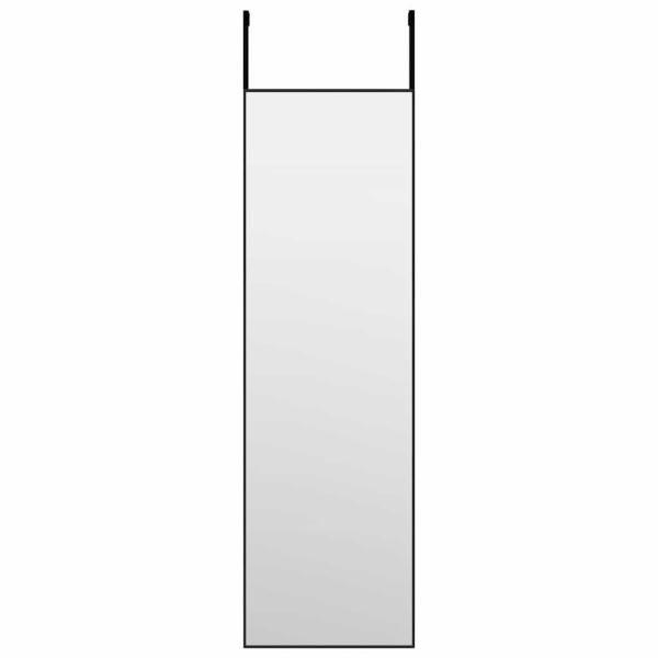 Türspiegel Schwarz 30x100 cm Glas und Aluminium