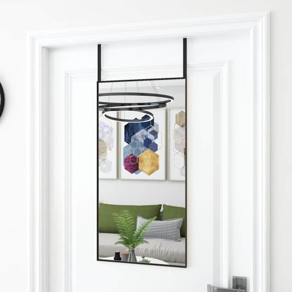 ARDEBO.de - Türspiegel Schwarz 40x80 cm Glas und Aluminium