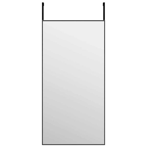 Türspiegel Schwarz 40x80 cm Glas und Aluminium