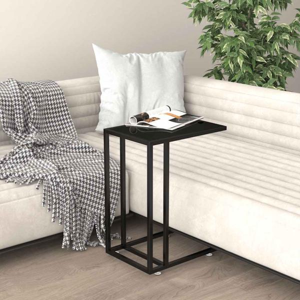 ARDEBO.de - Computer-Beistelltisch Schwarz 50x35x65 cm Hartglas
