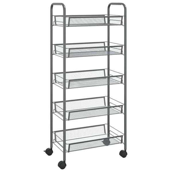 K?chenwagen 5 Etagen Grau 46x26x105 cm Eisen