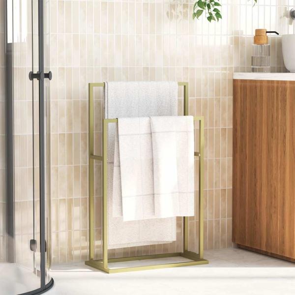 Handtuchständer Gold 48x24x78,5 cm Eisen