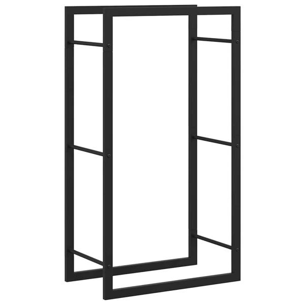 Brennholzregal Mattschwarz 50x28x94 cm Stahl