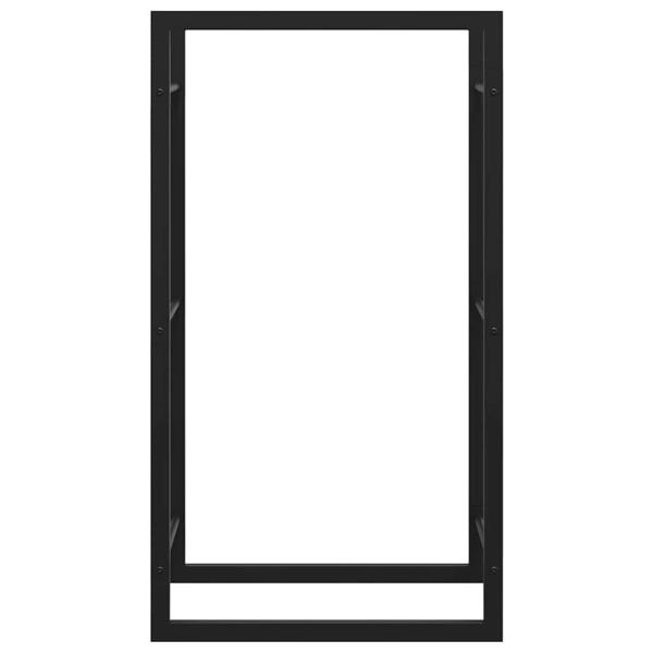 Brennholzregal Mattschwarz 50x28x94 cm Stahl