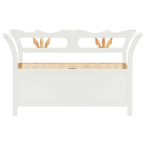 Sitzbank Weiß 107x45x75,5 cm Massivholz Tanne