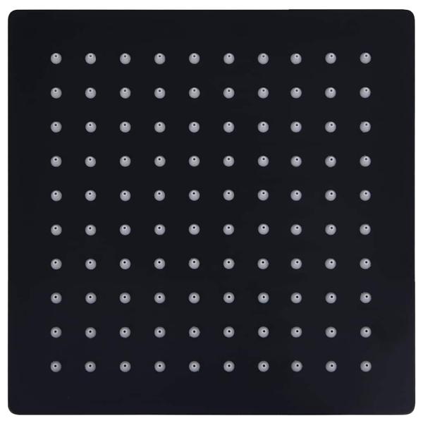 Regenbrause Edelstahl 20x20 cm Quadrat Schwarz