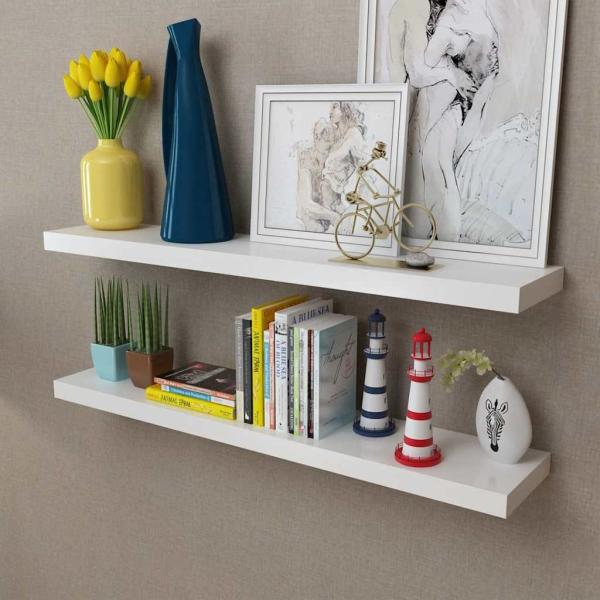 ARDEBO.de - Wandregale 2 Stk. MDF Weiß