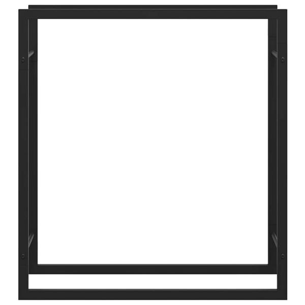 Brennholzregal Mattschwarz 80x28x86 cm Stahl