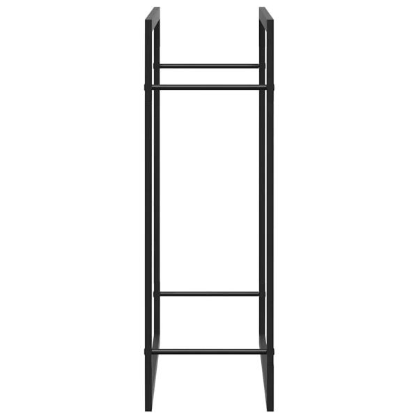 Brennholzregal Mattschwarz 80x28x86 cm Stahl
