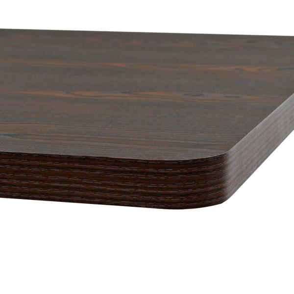 Bistrotisch MDF und Stahl Quadratisch 80?80?75cm Dunkle Esche