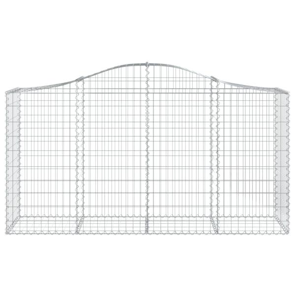 Gabione mit Hochbogen 200x50x100/120 cm Verzinktes Eisen