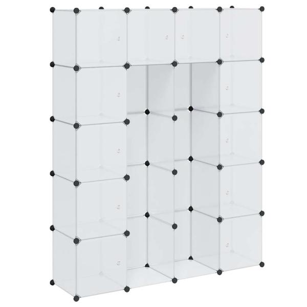 Modularer Schrank mit 14 Fächern Weiß 37x146x180,5 cm