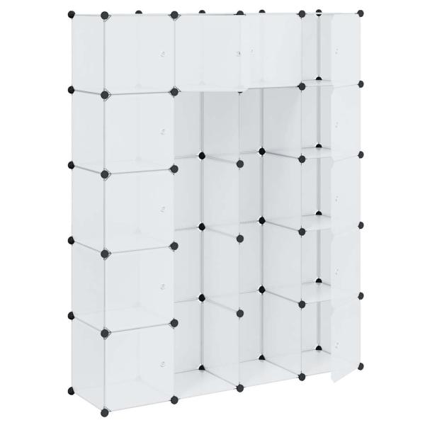 Modularer Schrank mit 14 Fächern Weiß 37x146x180,5 cm