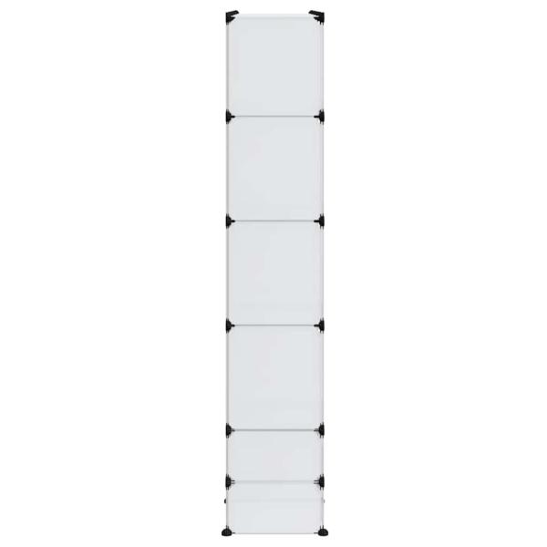 Modularer Schrank mit 18 Fächern Weiß 37x146x180,5 cm