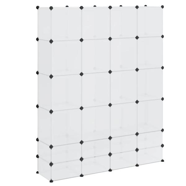 Modularer Schrank mit 18 Fächern Weiß 37x146x180,5 cm