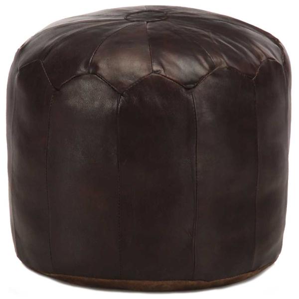 ARDEBO.de - Pouf Dunkelbraun 40 x 35 cm Echtes Ziegenleder
