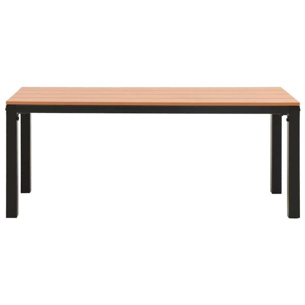Gartenbank 110 cm Stahl und WPC Braun und Schwarz