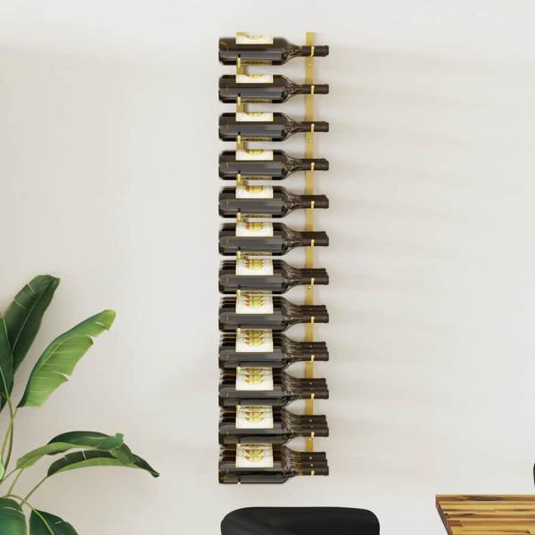 ARDEBO.de - Wand-Weinregal für 36 Flaschen Golden Eisen