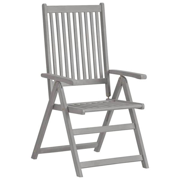 Verstellbare Gartenstühle 6 Stk. Grau Massivholz Akazie