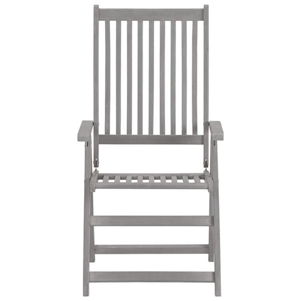 Verstellbare Gartenstühle 6 Stk. Grau Massivholz Akazie