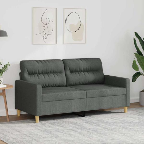 ARDEBO.de - 2-Sitzer-Sofa Dunkelgrau 140 cm Stoff
