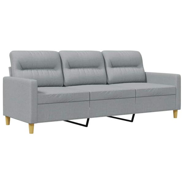 3-Sitzer-Sofa Hellgrau 180 cm Stoff