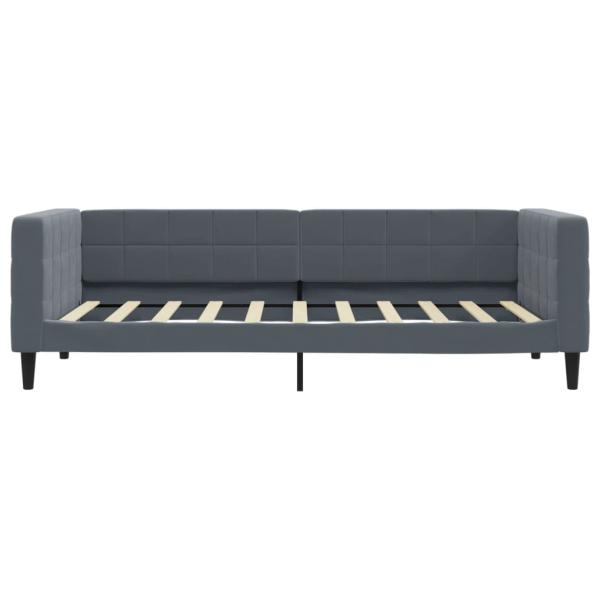 Tagesbett Ausziehbar mit Schubladen Dunkelgrau 90x190 cm Samt