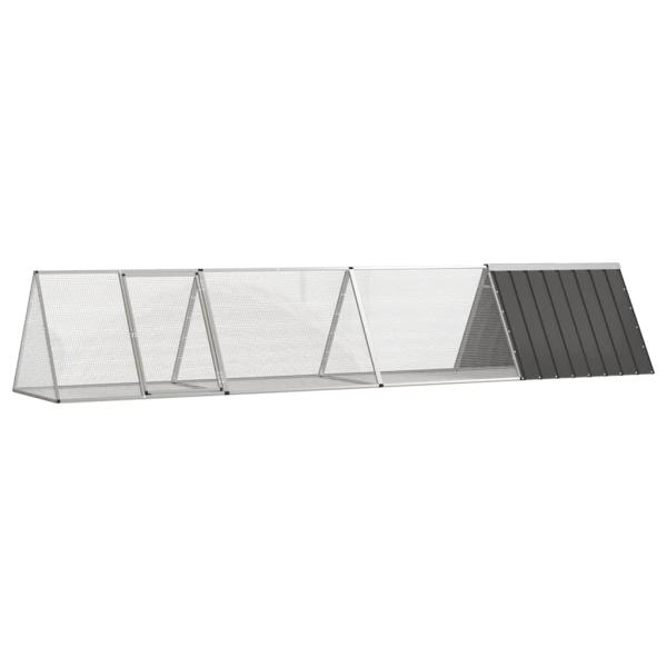 ARDEBO.de - Kaninchenkäfig Anthrazit 403,5x80,5x71 cm Verzinkter Stahl