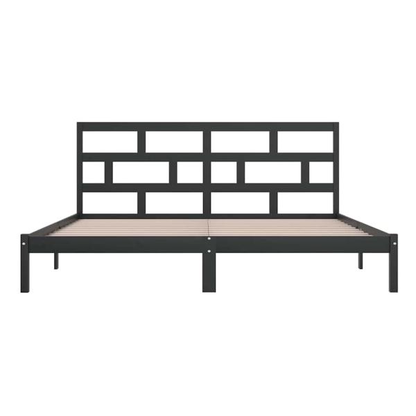 Massivholzbett Schwarz Kiefer 200x200 cm