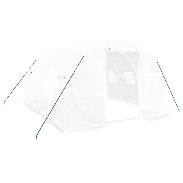 Gewächshaus mit Stahlrahmen Weiß 12 m² 4x3x2 m