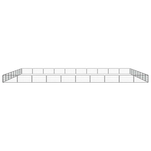 36-tlg. Hundelaufstall Schwarz 100x50cm Stahl Pulverbeschichtet