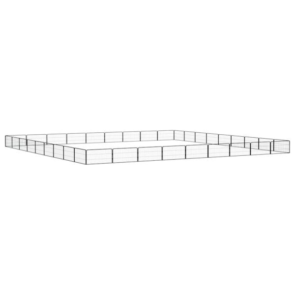 36-tlg. Hundelaufstall Schwarz 100x50cm Stahl Pulverbeschichtet