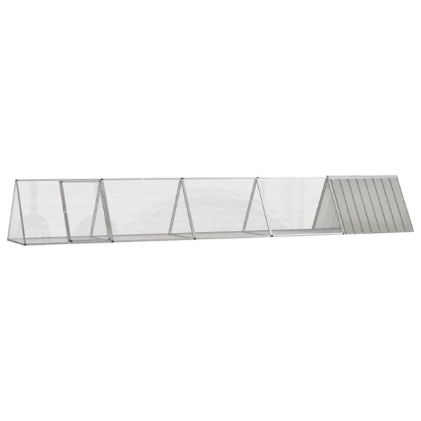 ARDEBO.de - Kaninchenkäfig Grau 504,5x80,5x71 cm Verzinkter Stahl
