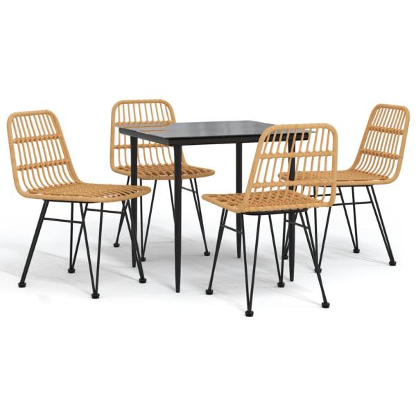 5-tlg. Garten-Essgruppe Poly Rattan