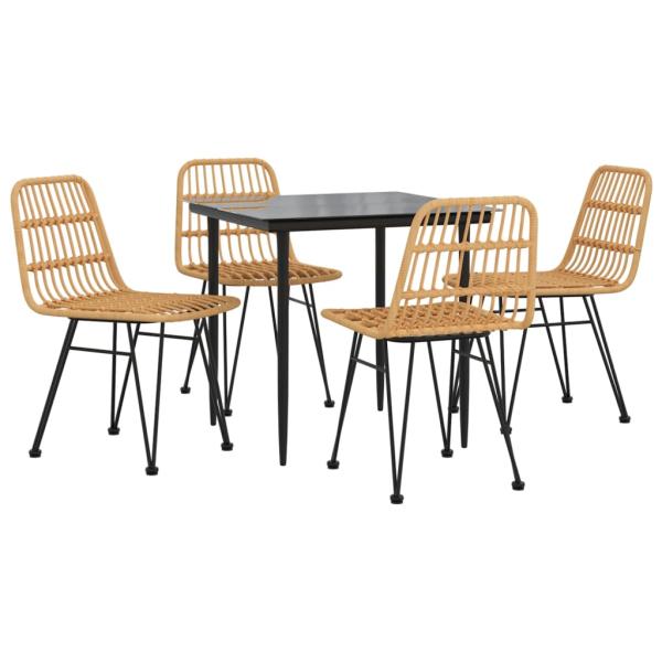 5-tlg. Garten-Essgruppe Poly Rattan
