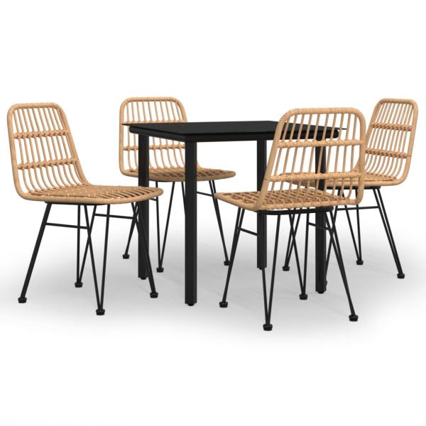 5-tlg. Garten-Essgruppe Poly Rattan