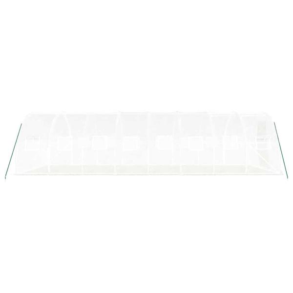 Gewächshaus mit Stahlrahmen Weiß 24 m² 8x3x2 m