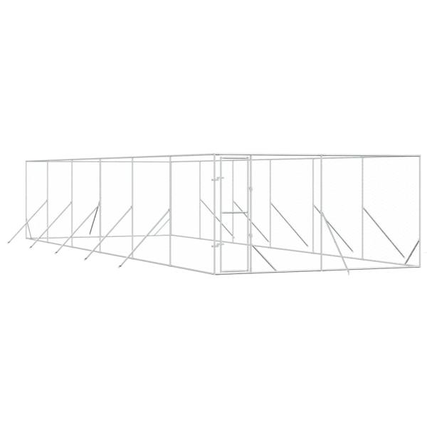 Outdoor-Hundezwinger Silbern 4x12x2 m Verzinkter Stahl