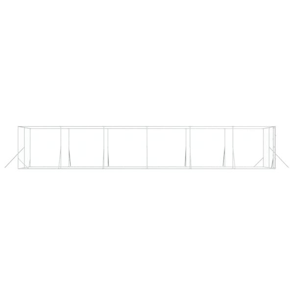 Outdoor-Hundezwinger Silbern 4x12x2 m Verzinkter Stahl